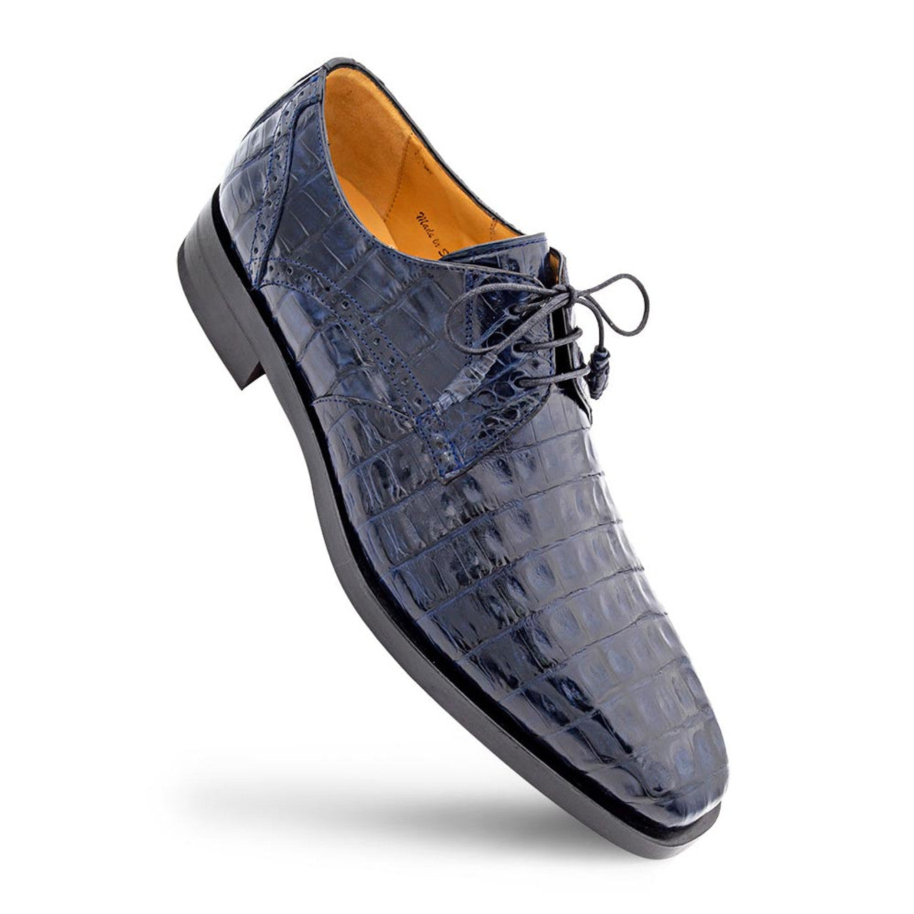Golfo Derby Crocodile Shoes by Mezlan