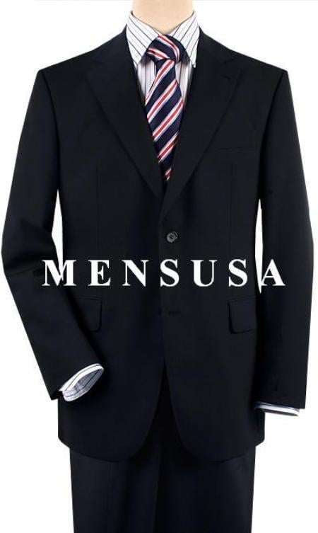 Men's 2 Button Solid Dark Navy Blue Suit For Men main image 1