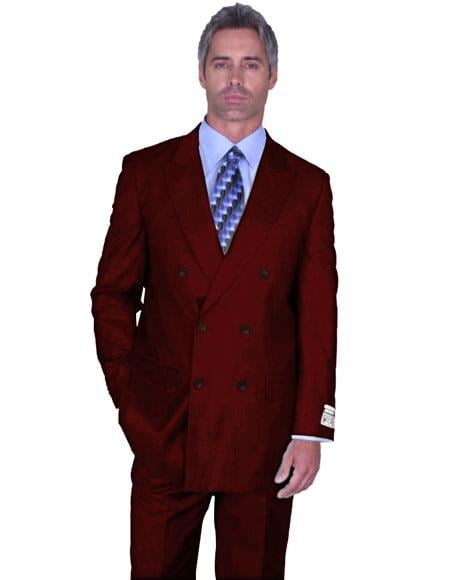 Men's Burgundy 3 PieceModern Fit Suits Burgundy Suit
