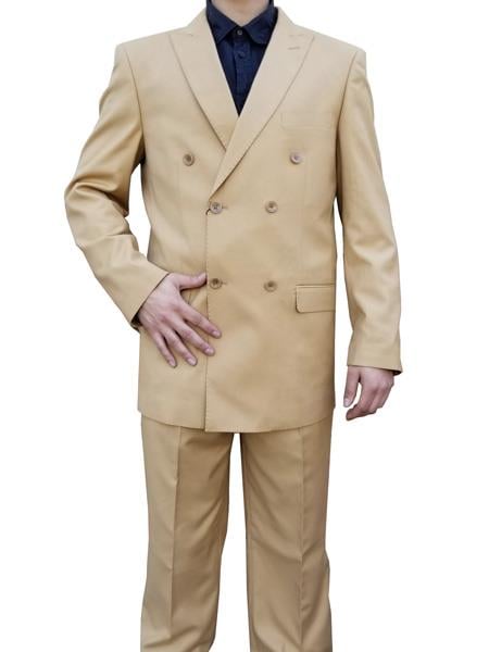 Double breasted Suit Khaki ~ Tan ~ Bronze ~ Camel Pre orders for 90 days Custom Made Alberto Nardoni Collection