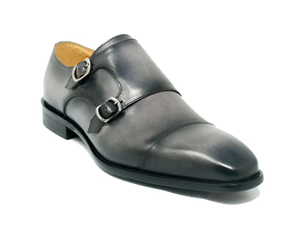 Double Monk Straps Leather Loafer Carrucci