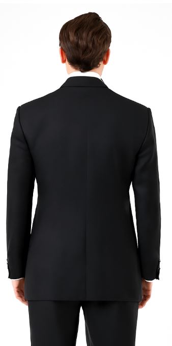 Double Breasted Blazer with Gold Buttons - Black