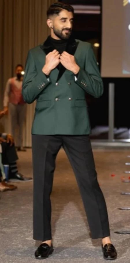 Double Breasted Tuxedo with Gold Buttons