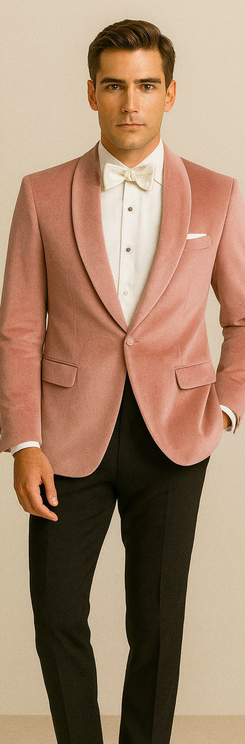 Mens Dusty Rose Velvet Dinner Jacket