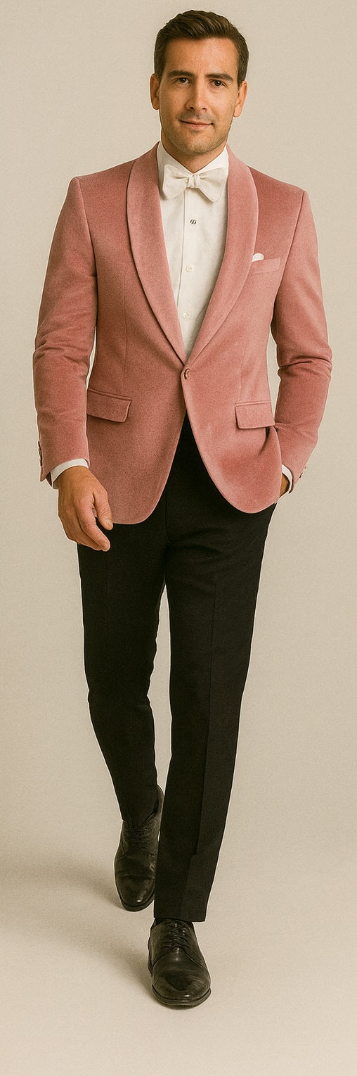 Mens Dusty Rose Velvet Dinner Jacket