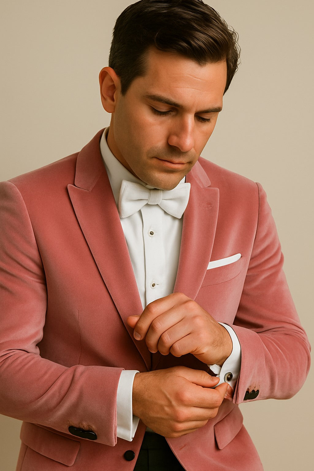Mens Dusty Rose Velvet Dinner Jacket