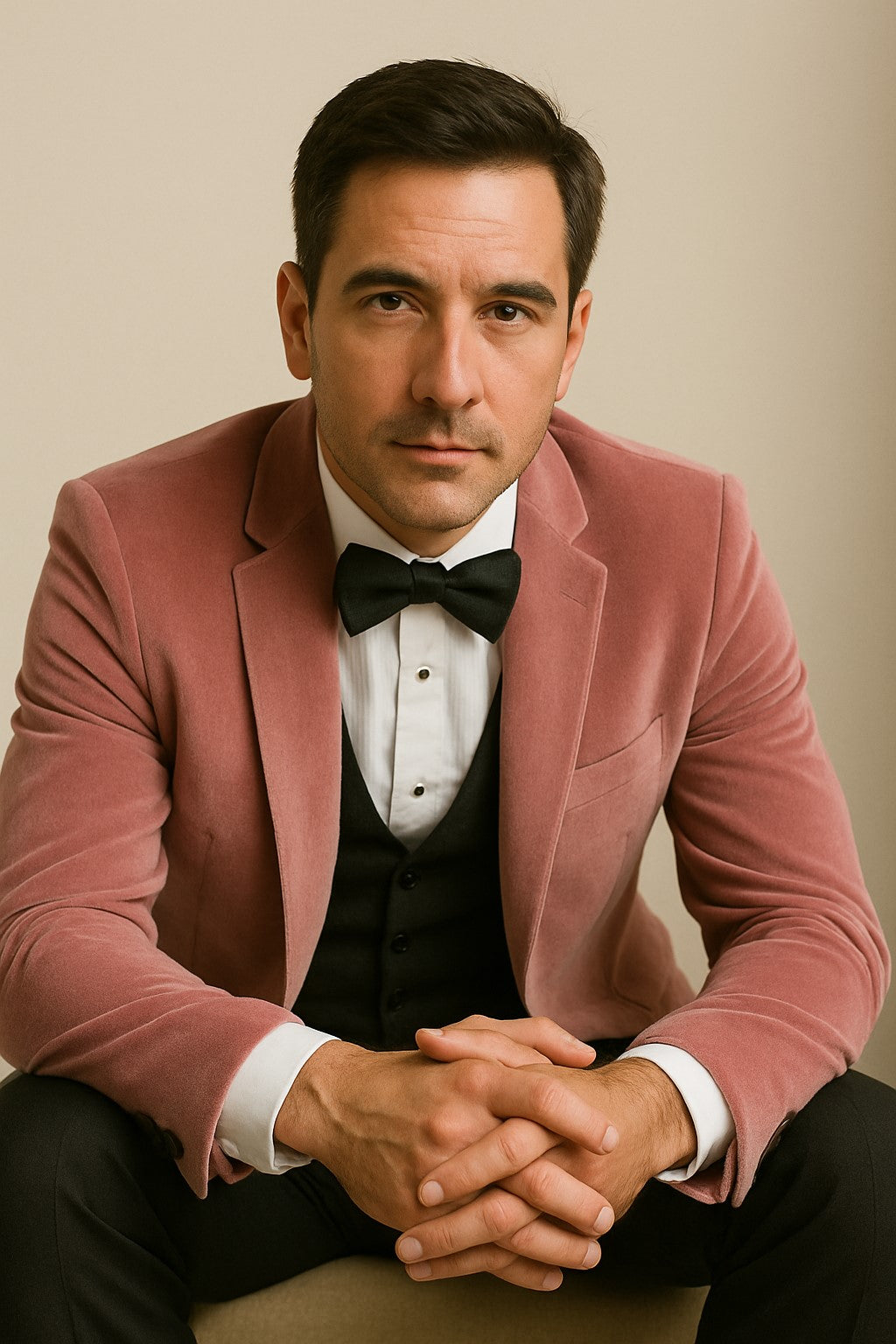 Mens Dusty Rose Velvet Dinner Jacket