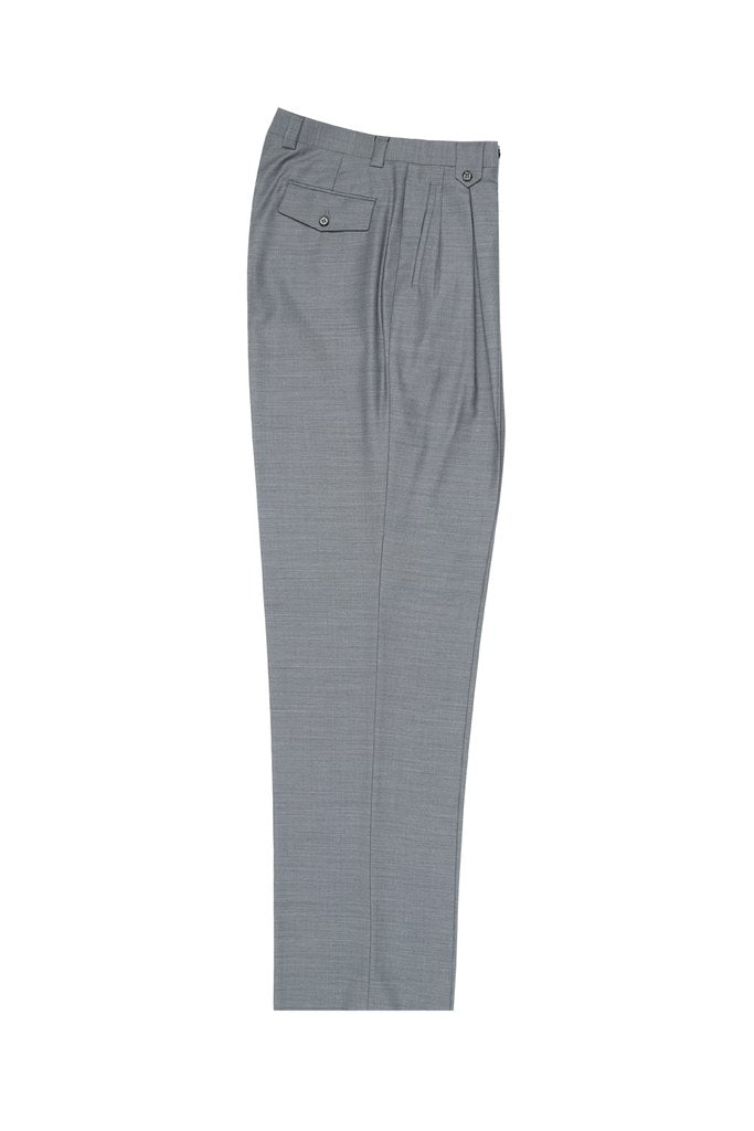 Tiglio Luxe Light Gray Wool Wide Leg Dress Pants