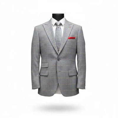 Menβs Double Breasted Suit in Camel, Bronze & Charcoal β Regular Fit Formal Suit with Flat Front Pants