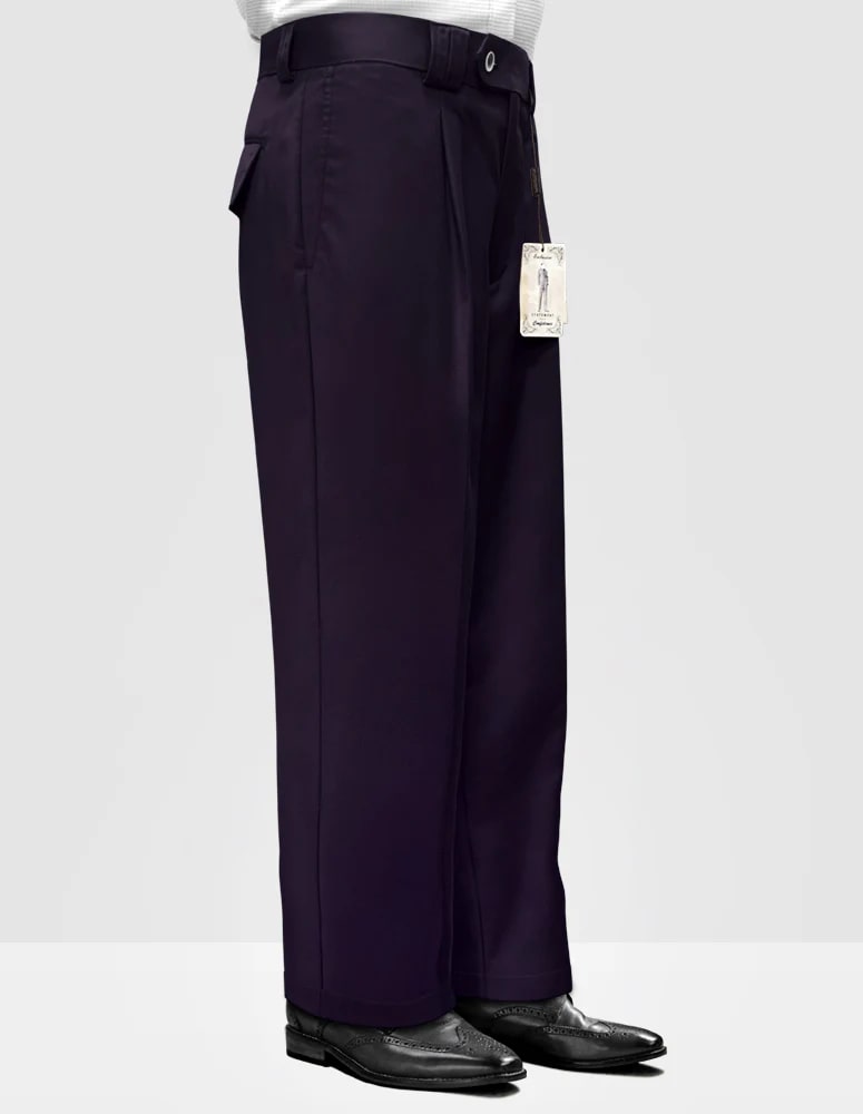 Solid Color Wide Leg Pants in Eggplant