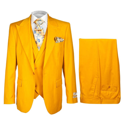 Modern Fit Yellow 3-Piece Suit by Rossi Man