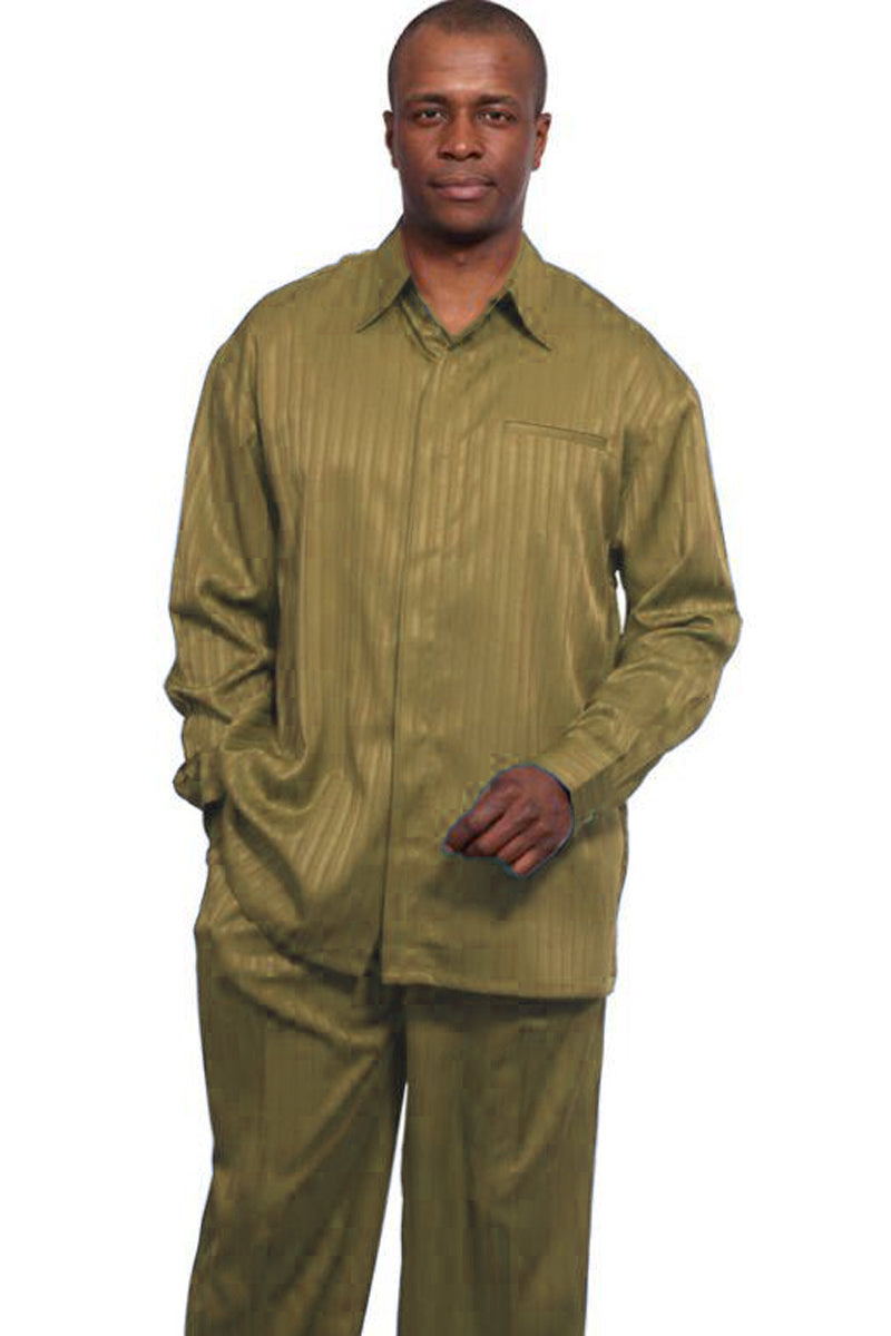 Tan Pinstripe Walking Suit for Men