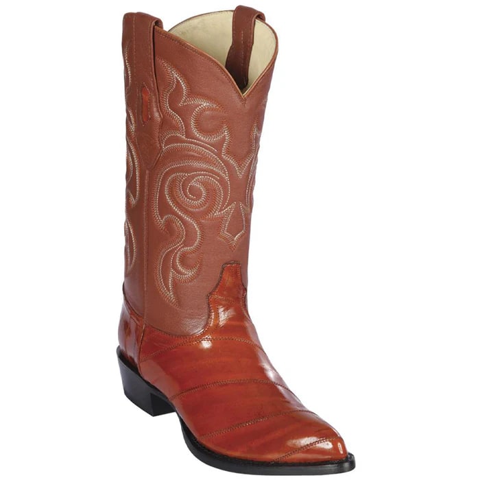 Men's Cognac Eel Skin Dress Cowboy Boots
