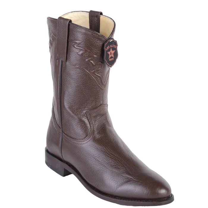 Black Elk Leather Roper Boots by Los Altos