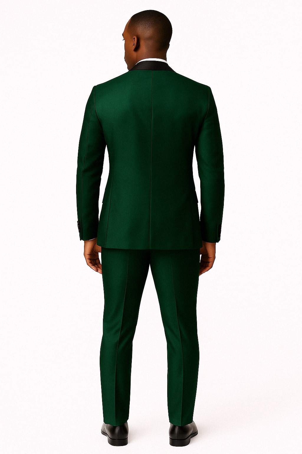 Mens Emerald Green Tuxedo with Black Satin Shawl Lapel – 3 Piece Formal Suit with Vest