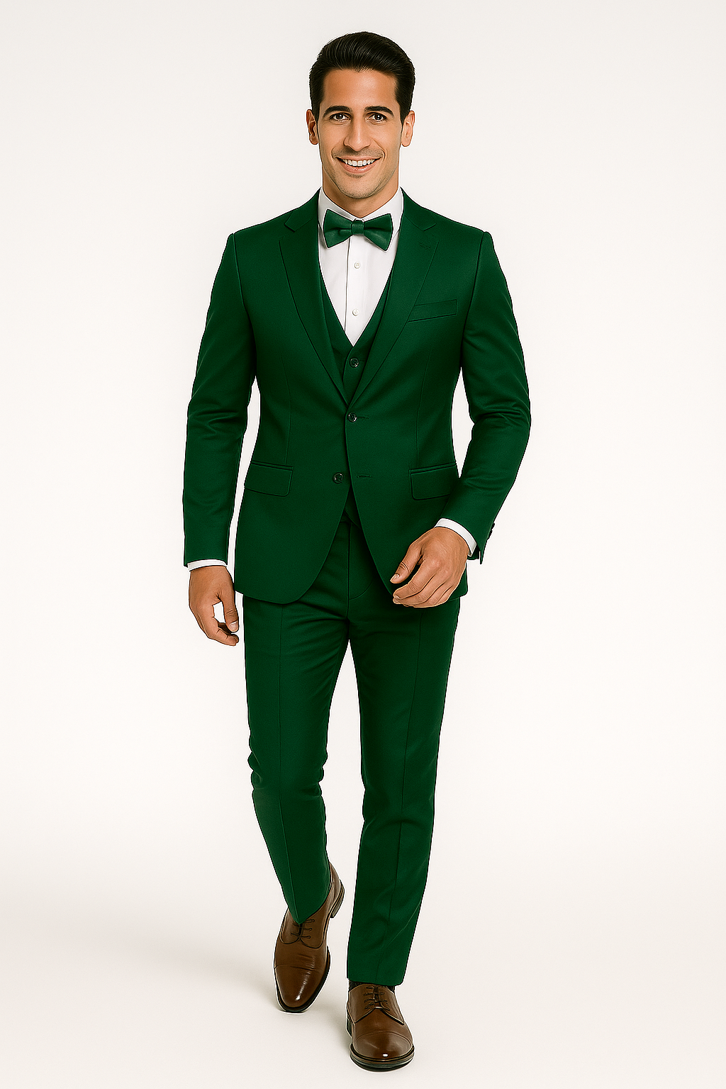 Emerald Green Satin Suit for Events