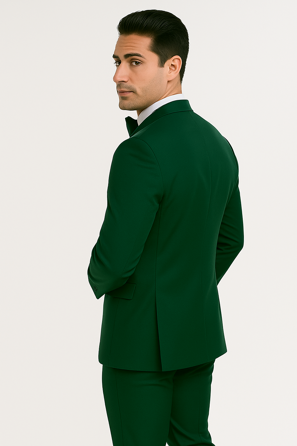 Emerald Green Satin Suit for Events