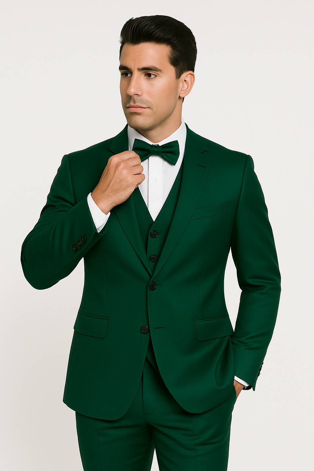 Emerald Green Satin Suit for Events