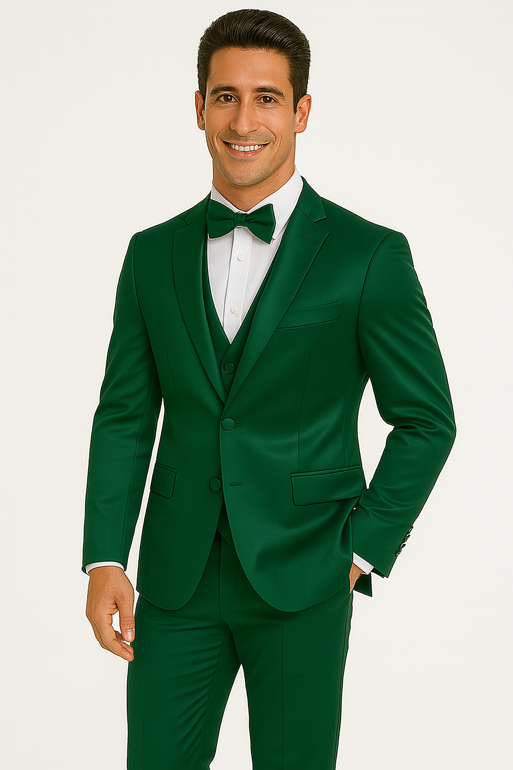 Emerald Green Satin Suit for Events