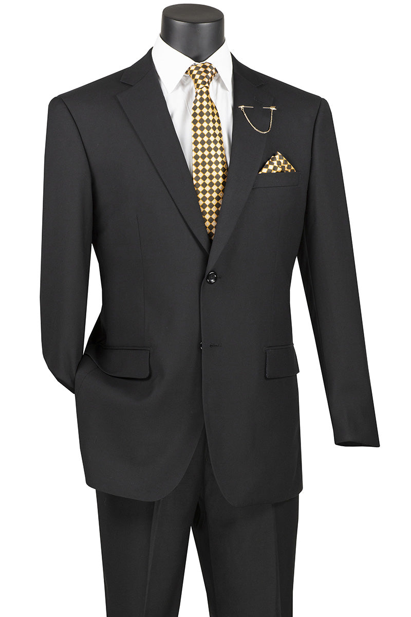 Nola Collection Black Regular Fit Suit by Vinci