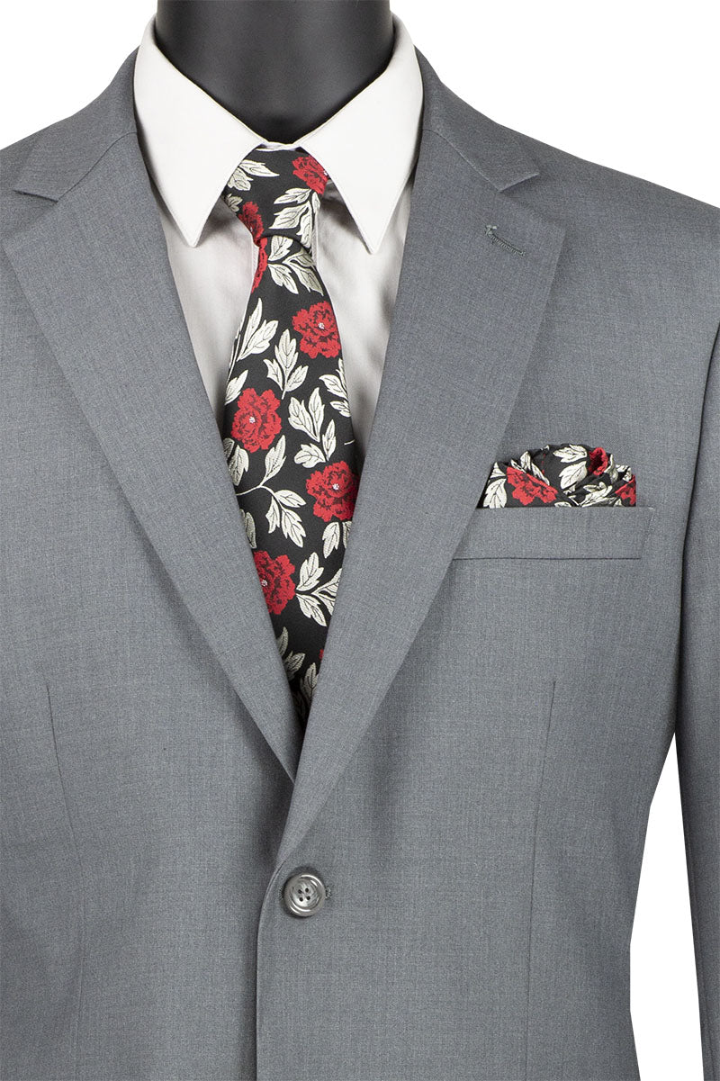 Nola Collection Medium Gray Regular Fit Suit