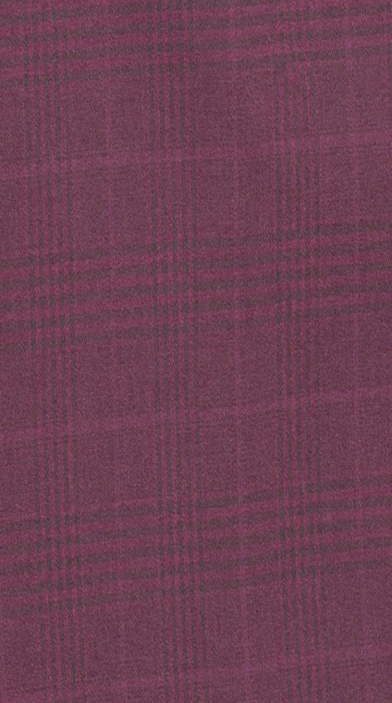 2-Piece Double Breasted Glen Plaid Regular Fit Suit - Burgundy