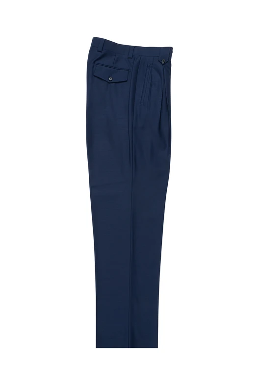 Tiglio Luxe French Blue Wide Leg Wool Pants