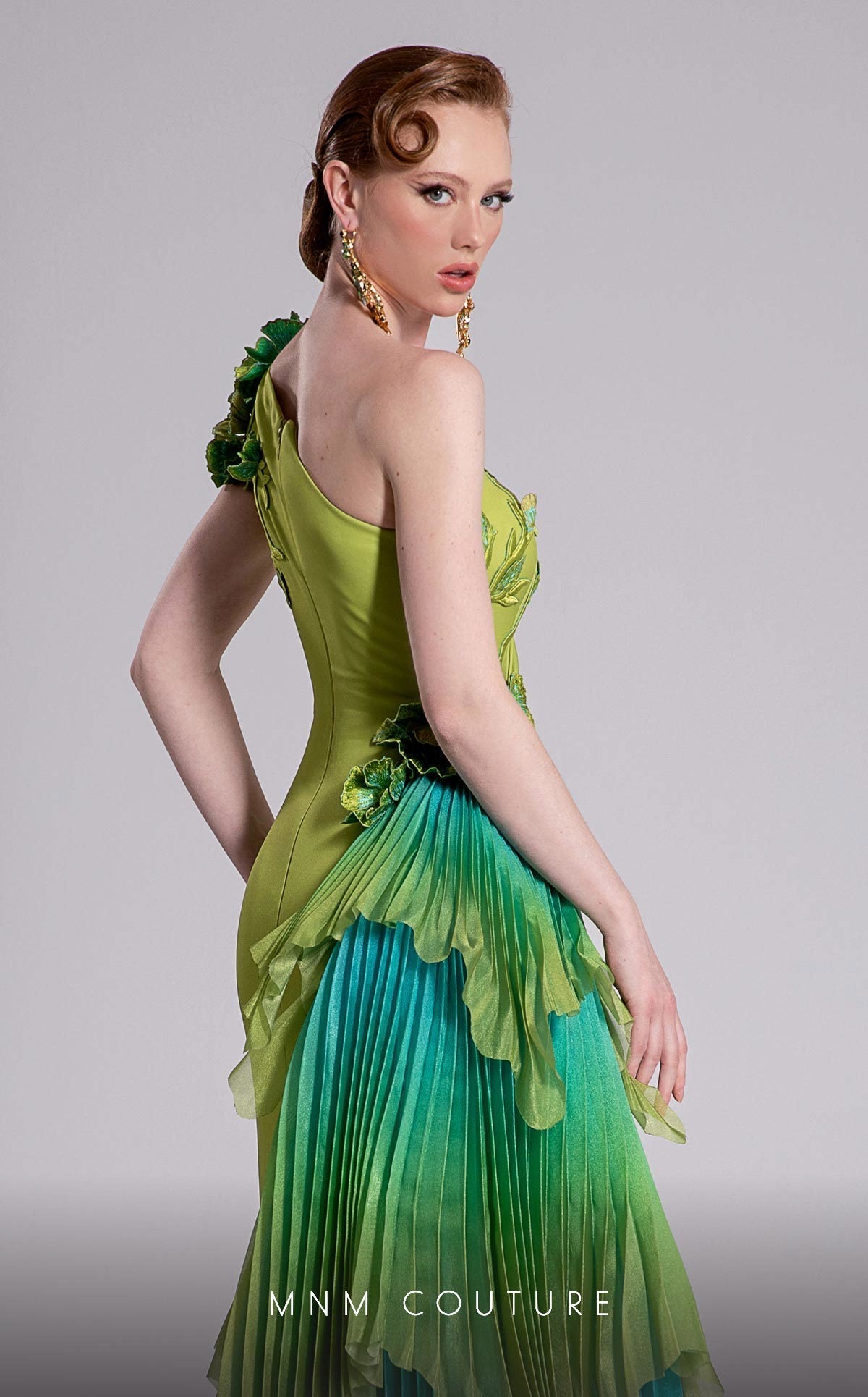 Fouad Sarkis F02911 One-Shoulder Open Back Couture Gown
