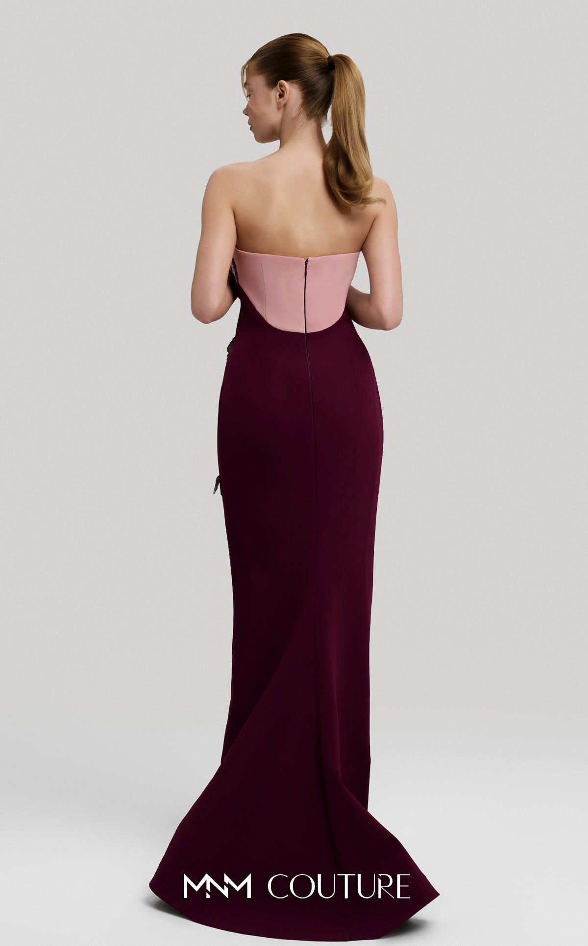 Fouad Sarkis F02917 Strapless Gown with Detachable Cape