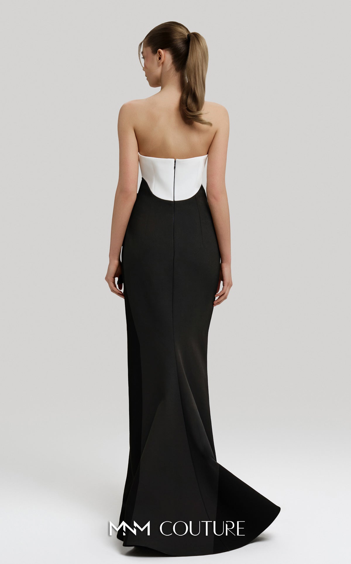 Fouad Sarkis F02917 Strapless Gown with Detachable Cape