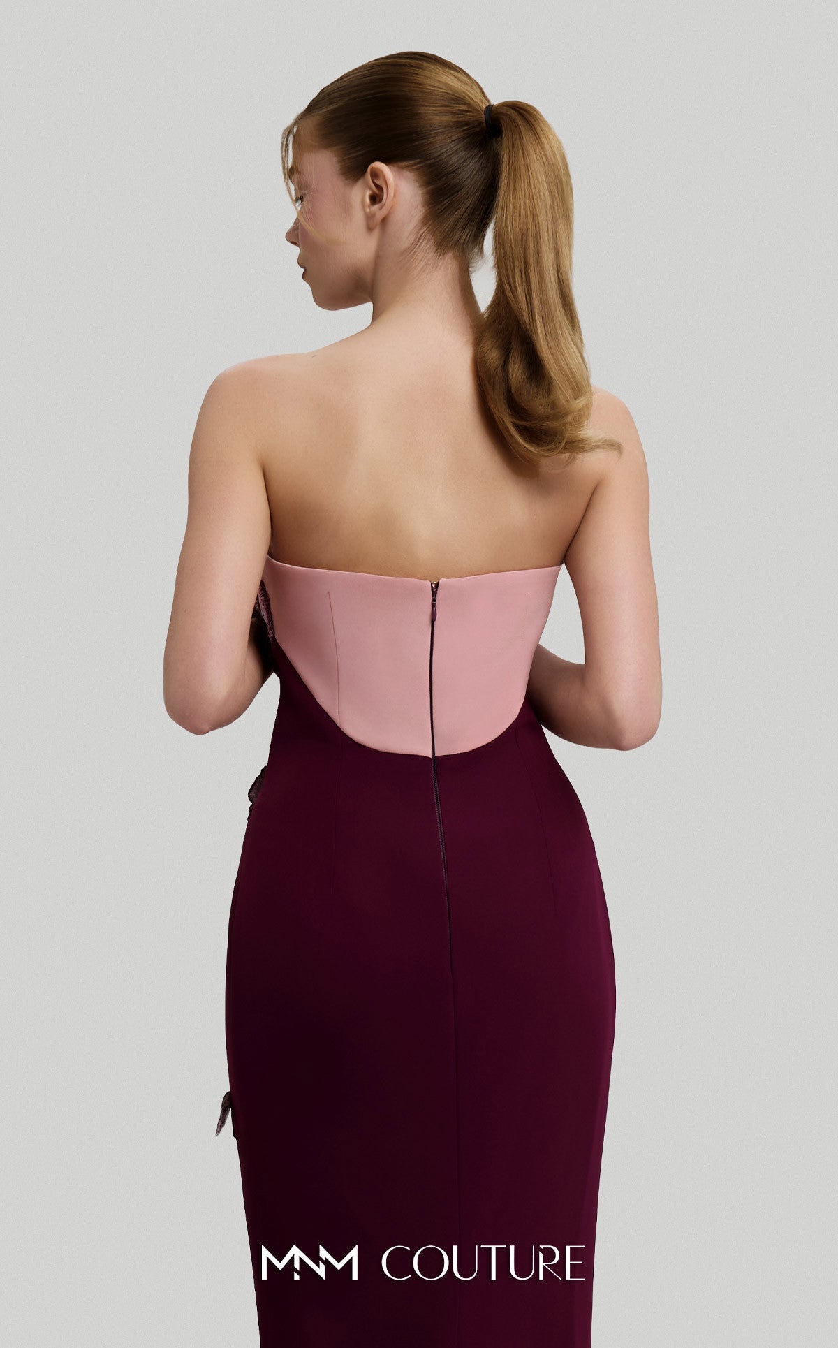 Fouad Sarkis F02917 Strapless Gown with Detachable Cape