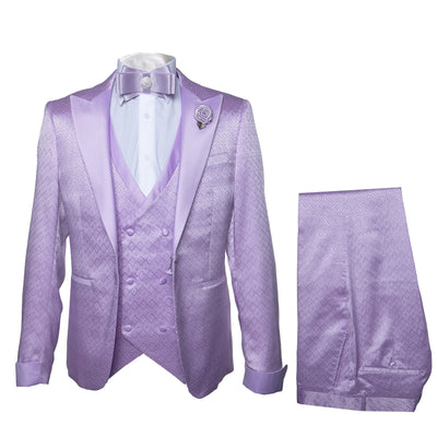 ROSSI MAN FORD RM1914 Purple 3 Piece Suit
