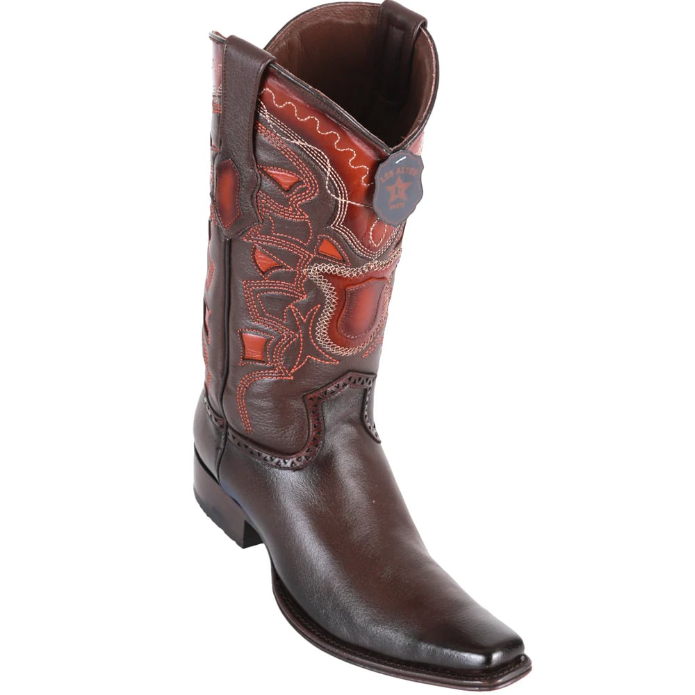 Faded Brown European Toe Cowboy Boot