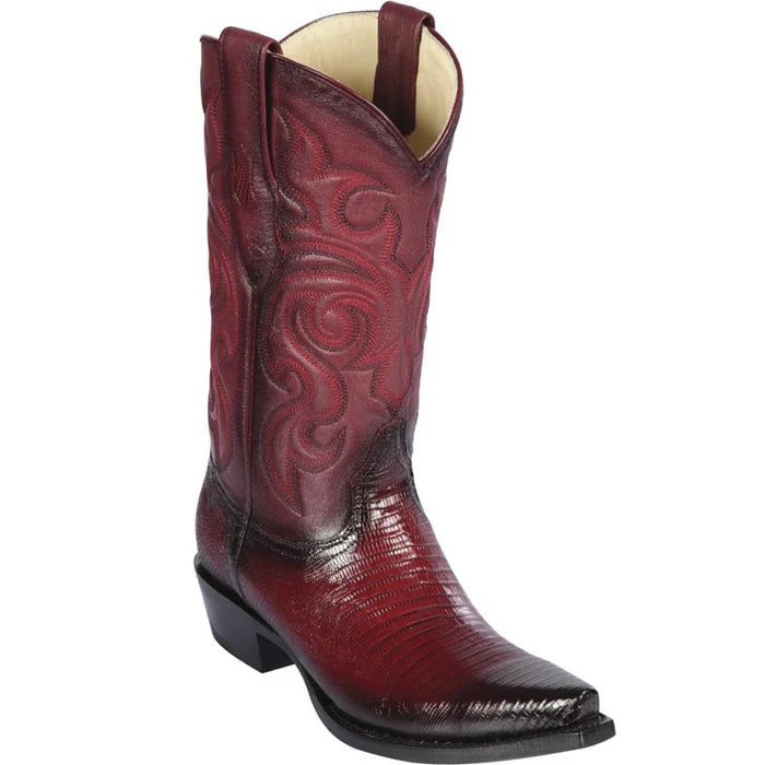 Faded Burgundy Lizard Dress Cowboy Boots