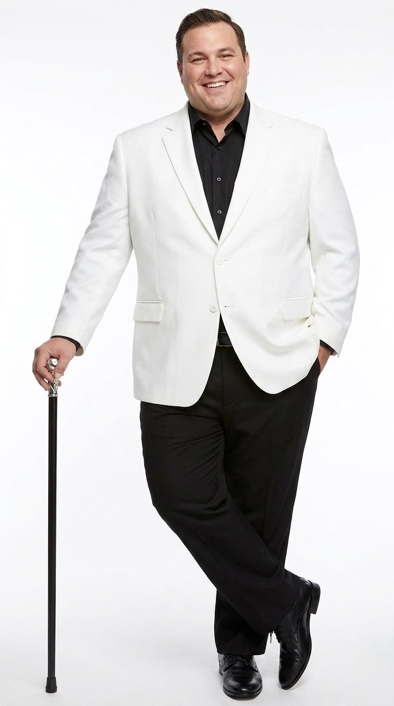 Men’s White Lucci Designer Suit, Fashion Dress Casual Blazer and Pants Formal Suit
