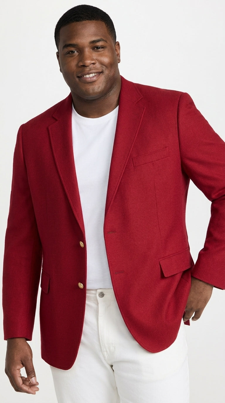 Men’s Classic Burgundy 2-Button Blazer – Wedding, Church, Business and Formal Sport Coat