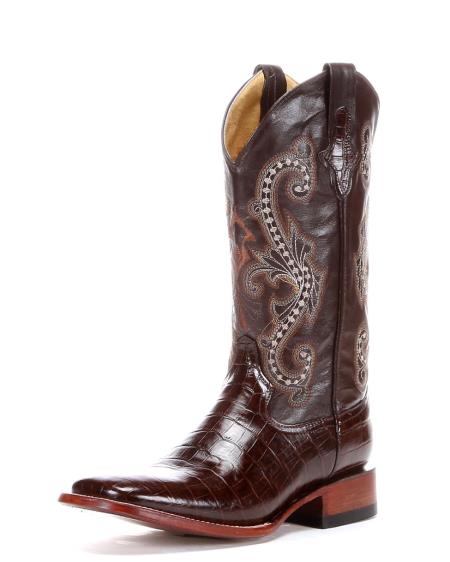 Ferrini Men's World Best Alligator ~ Gator Skin Skin Chocolate Dress Shoes main image 1