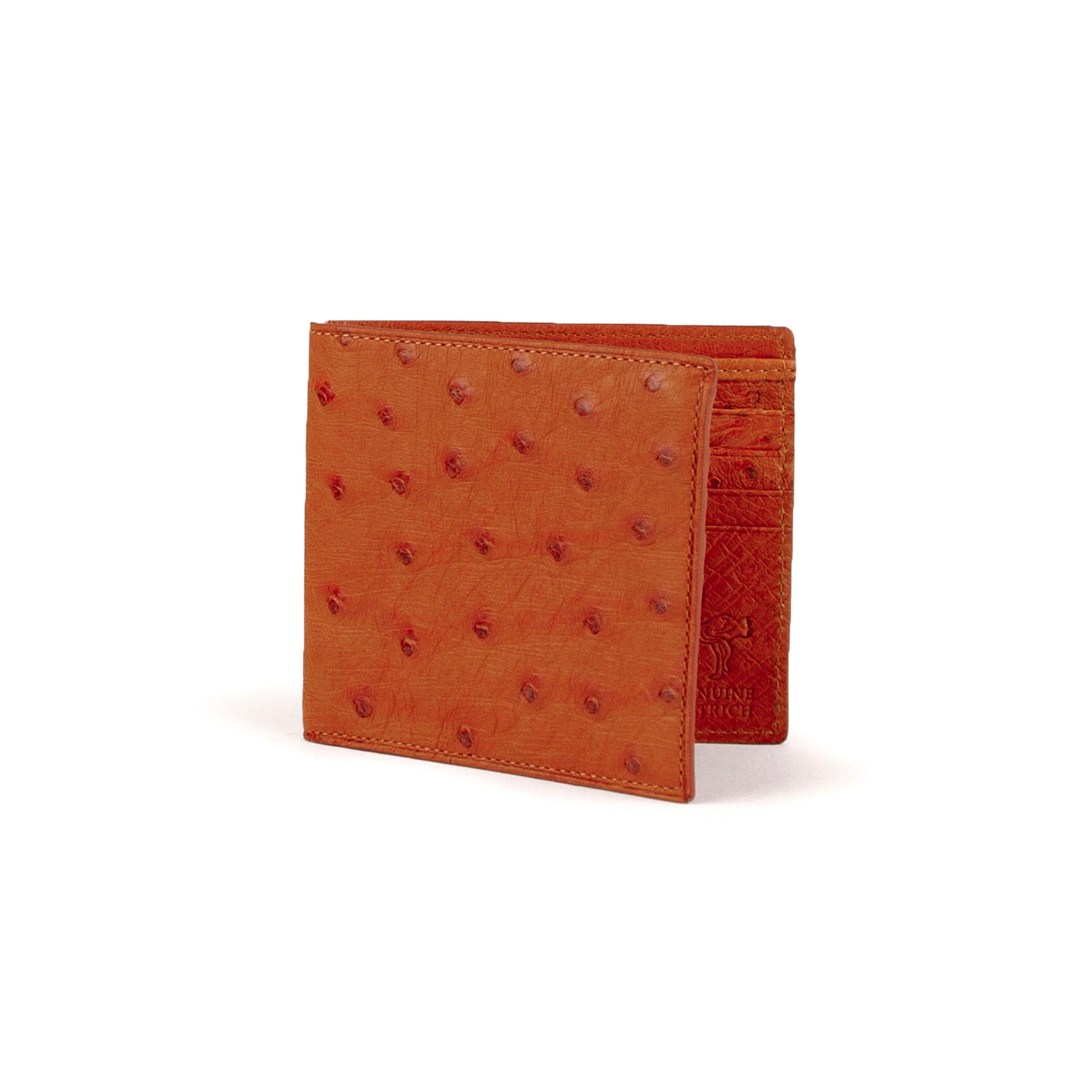 Ostrich Quill Billfold Wallet - Cognac