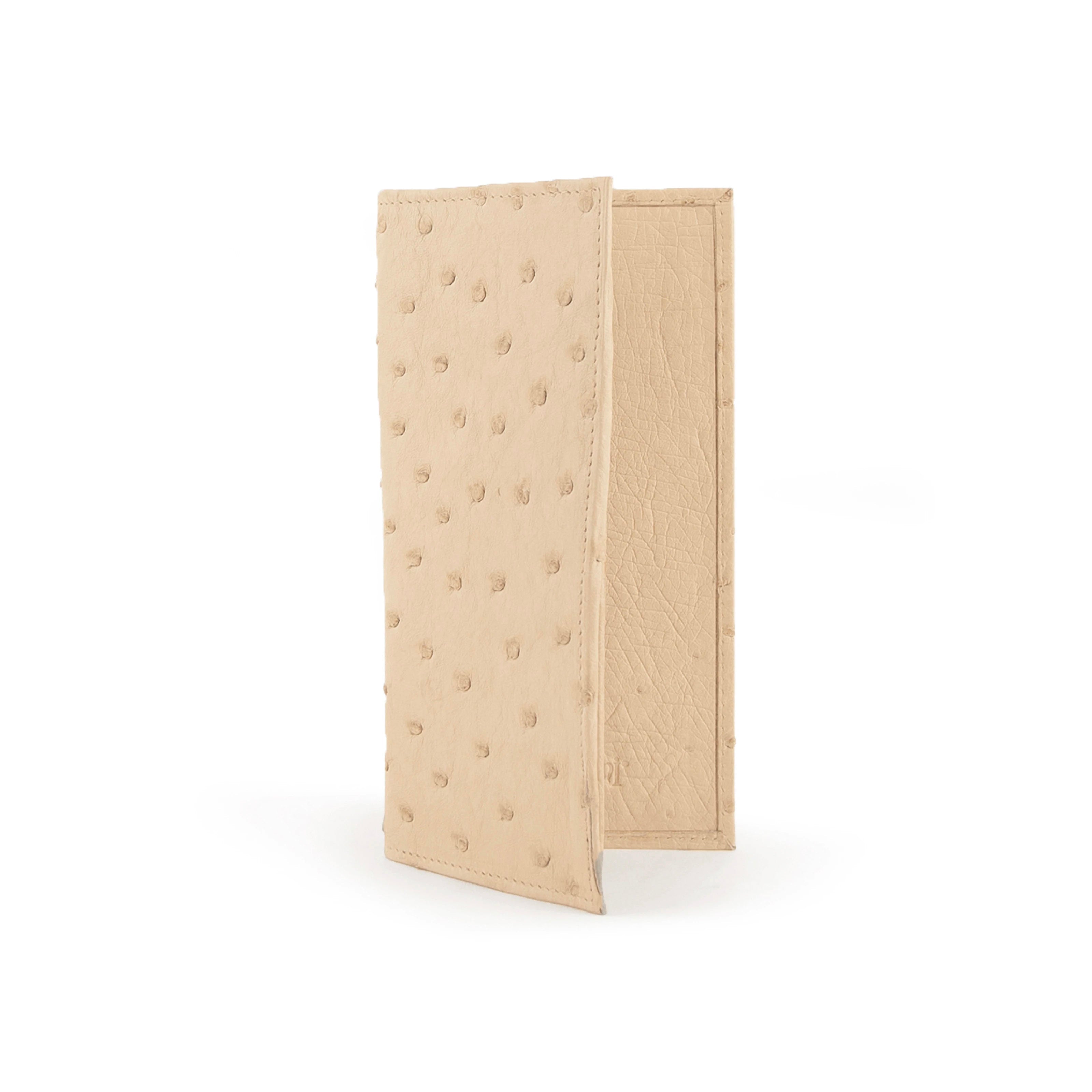 Full Ostrich Quill White Checkbook Holder