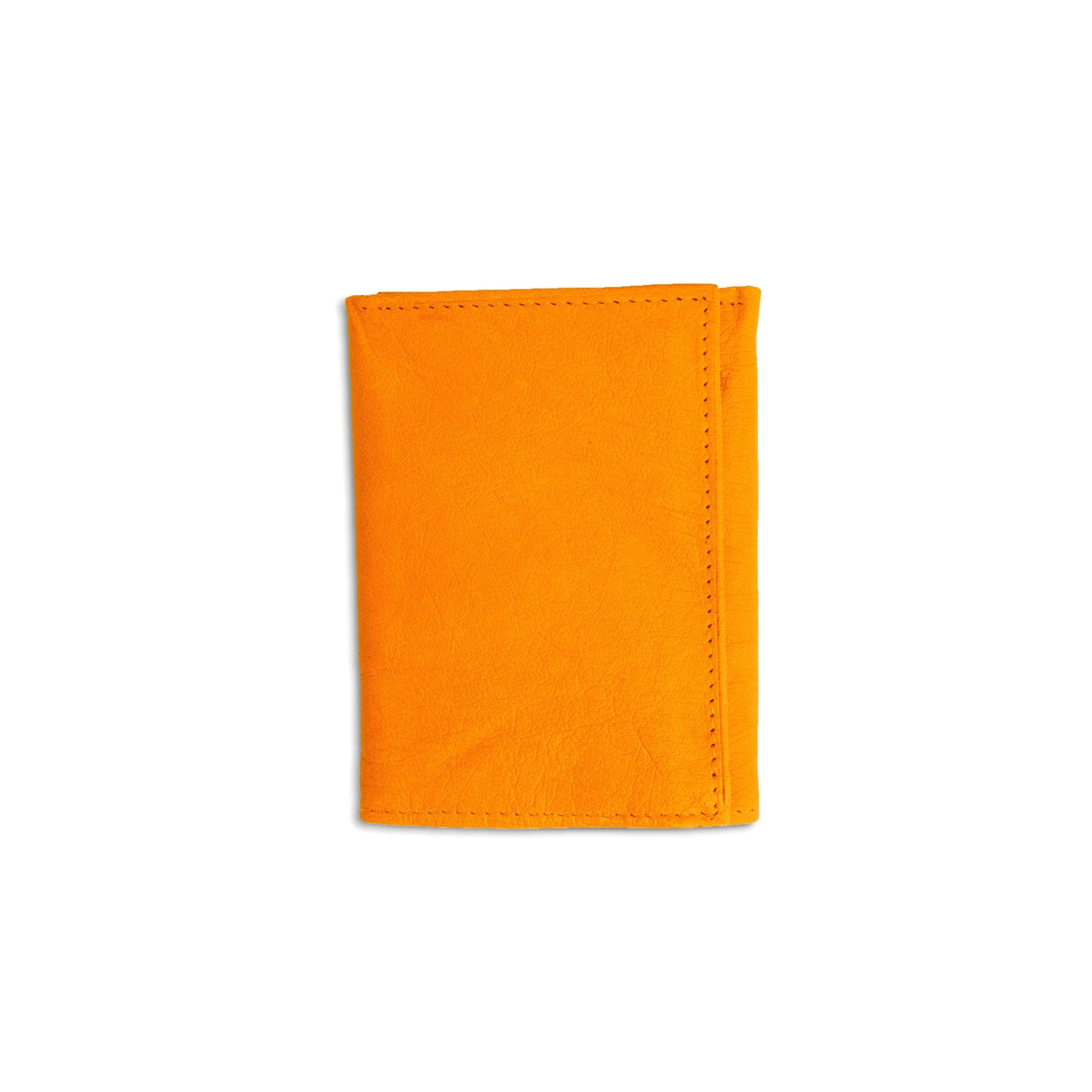 Smooth Ostrich Trifold Wallet in Buttercup