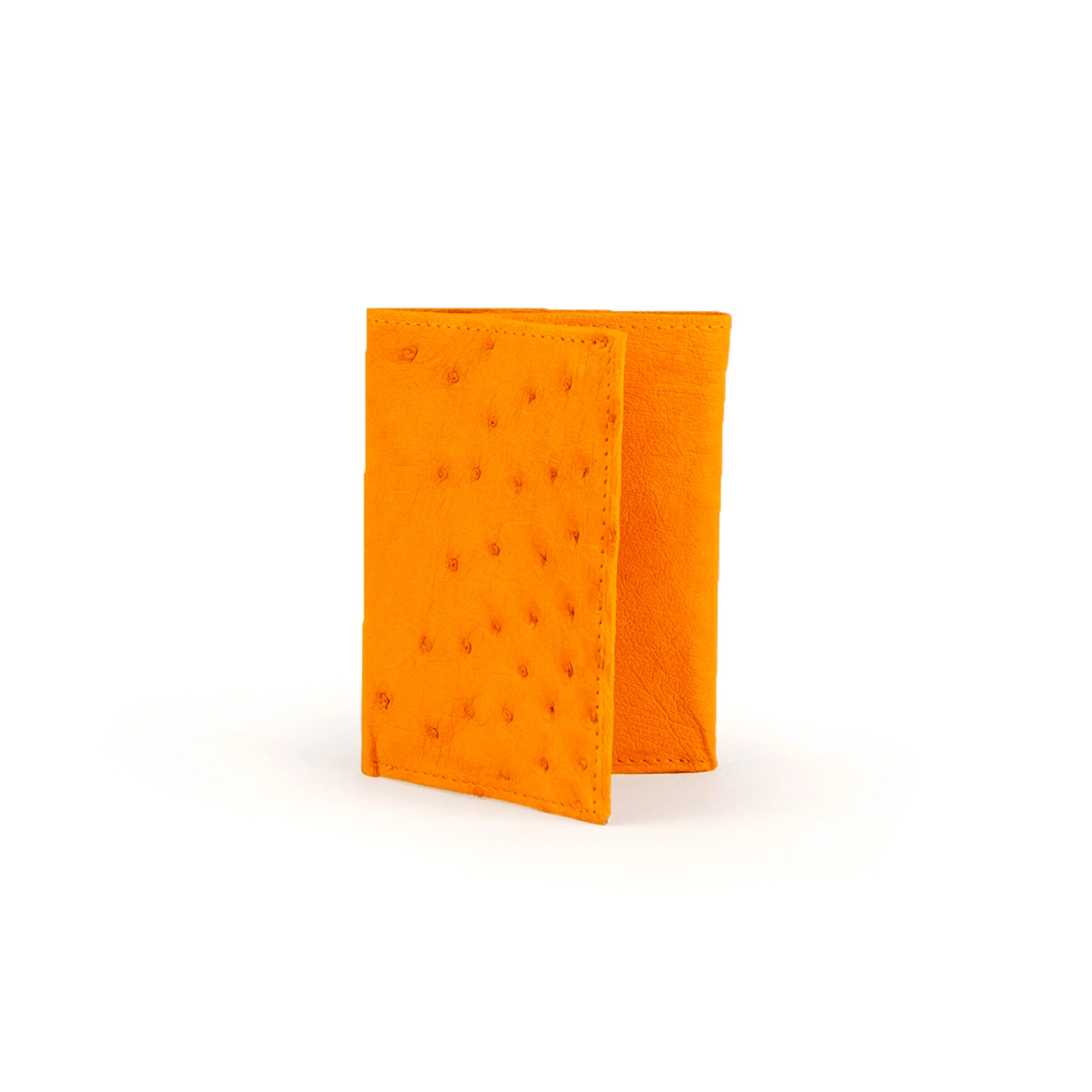 Smooth Ostrich Trifold Wallet in Buttercup