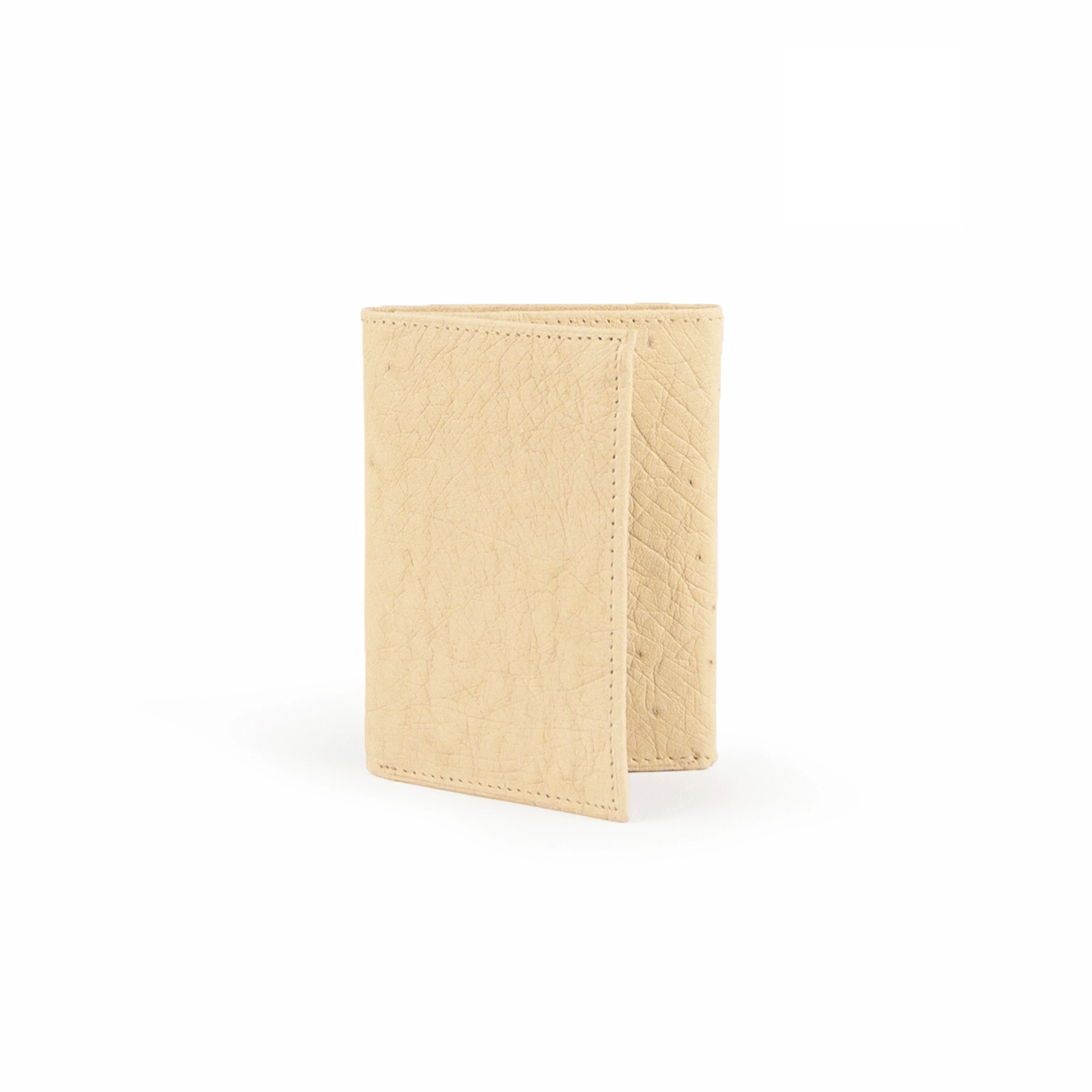 Mens Smooth Ostrich Trifold Wallet White