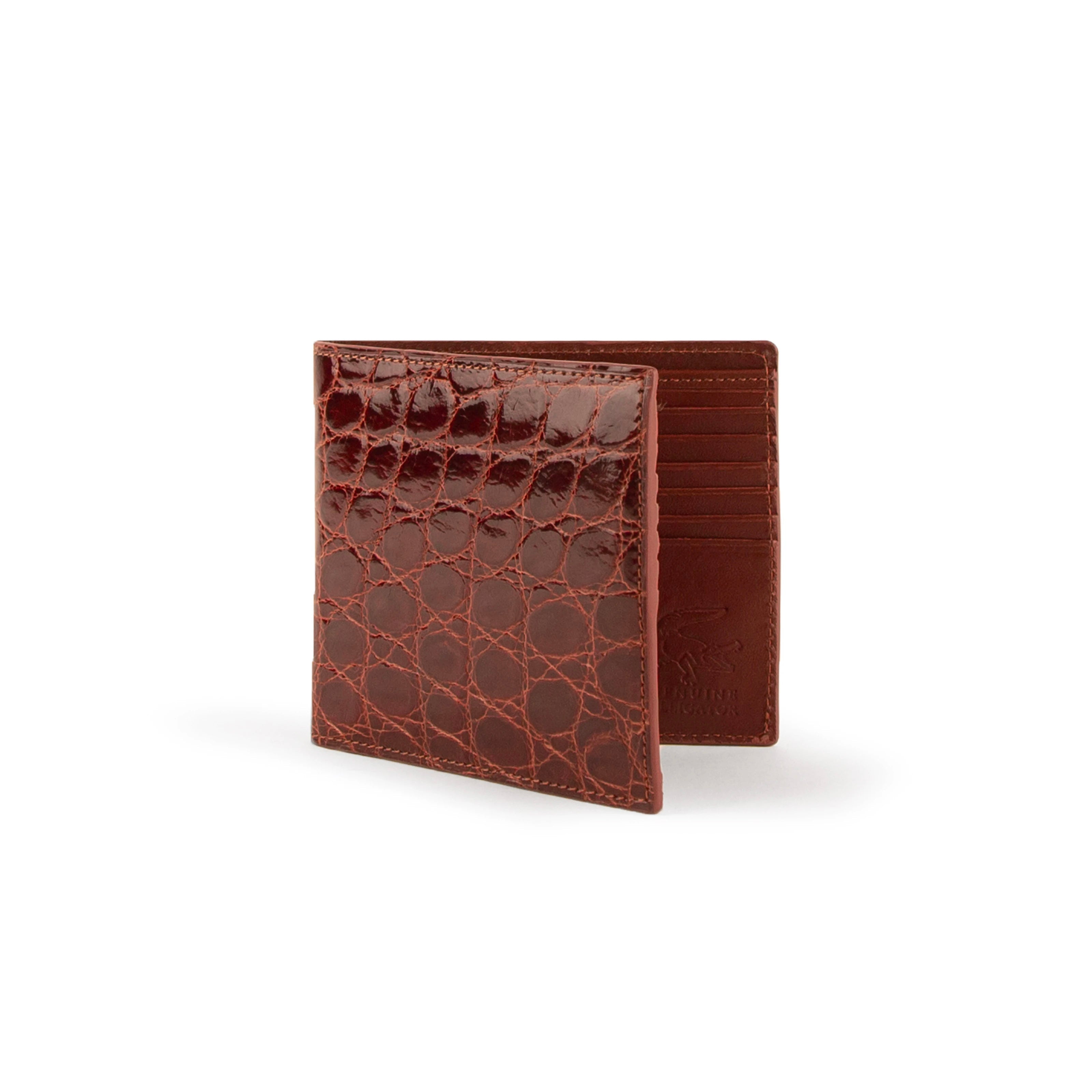 Alligator Hipster Wallet in Cognac