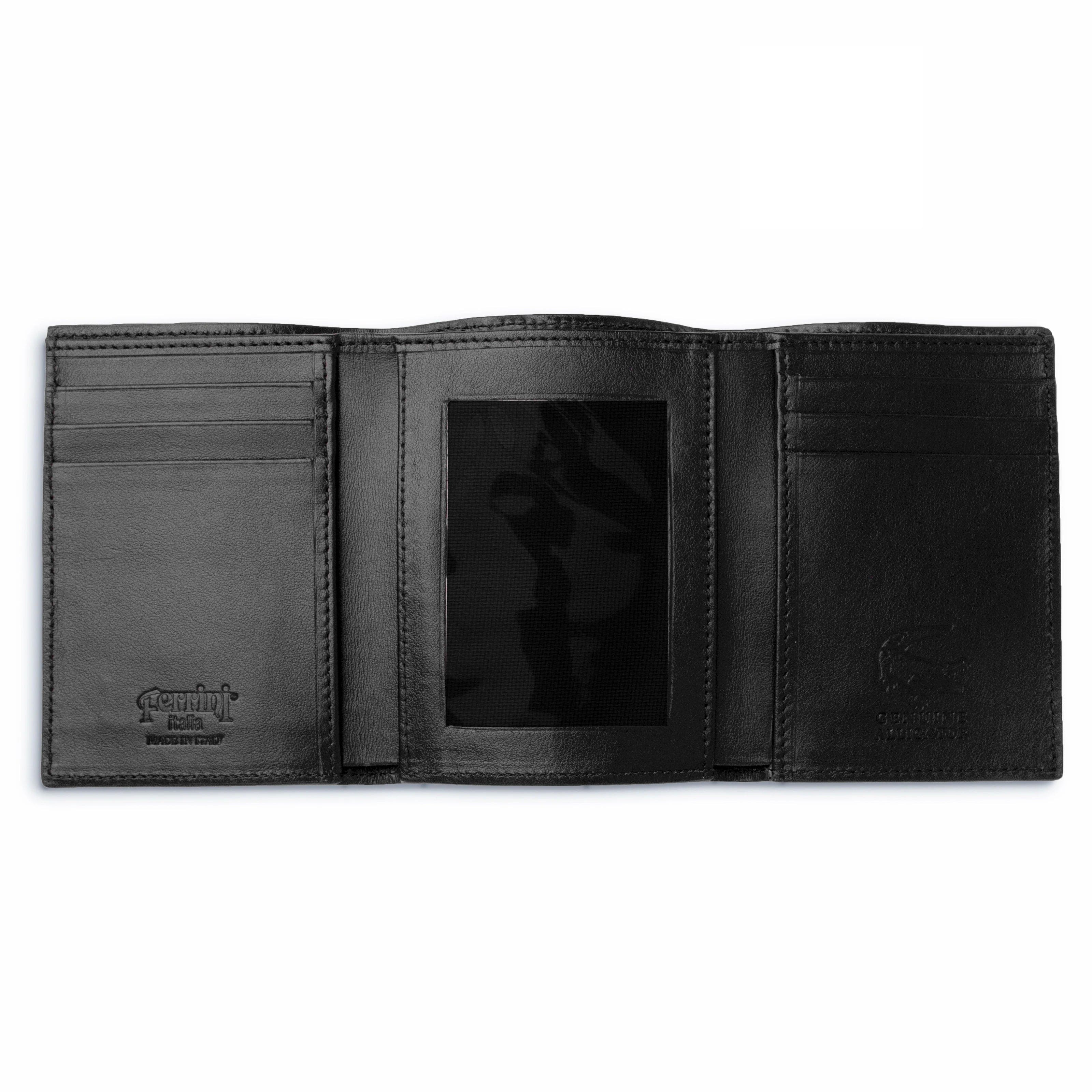 Alligator Trifold Wallet for Men, Black