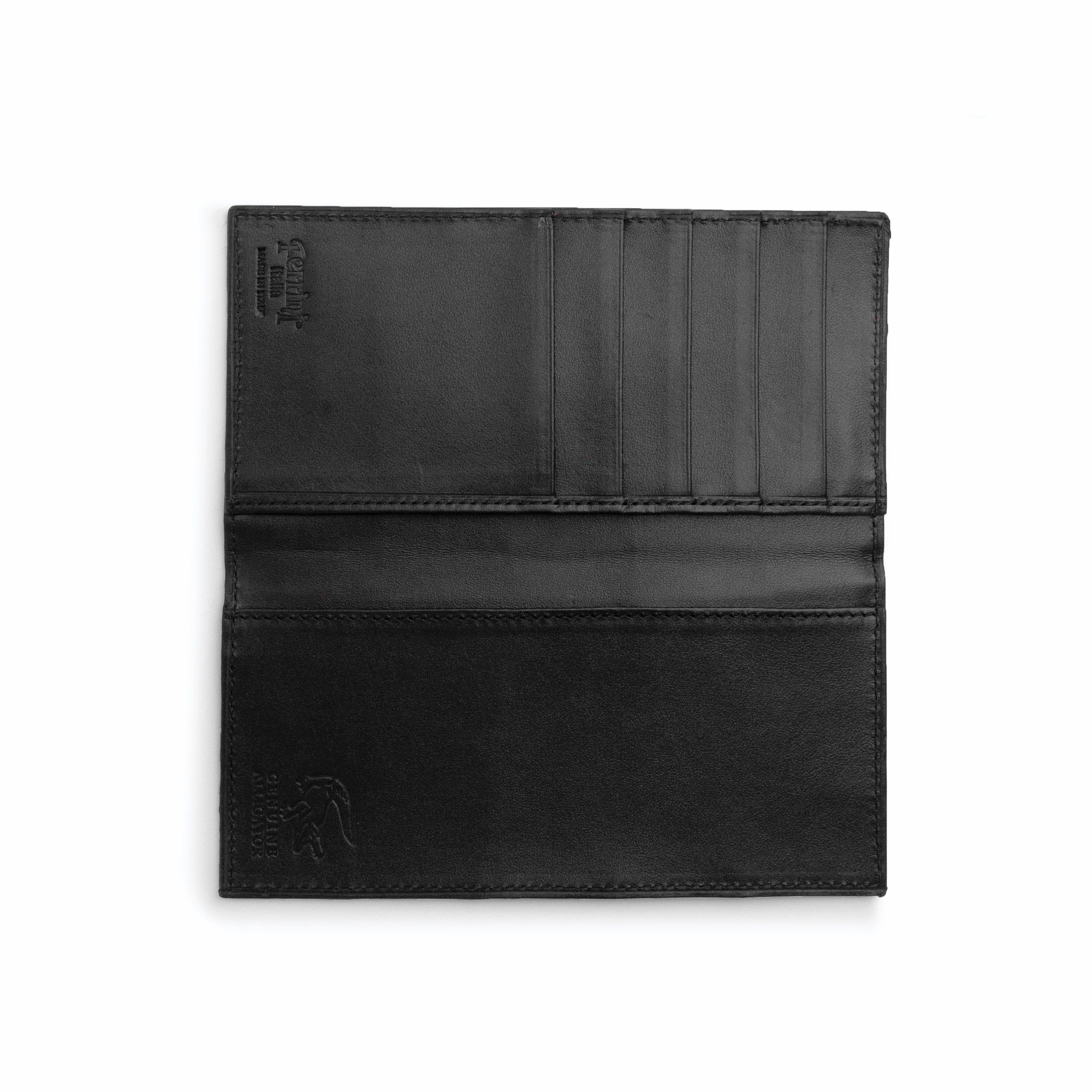 Alligator Checkbook Holder - Black