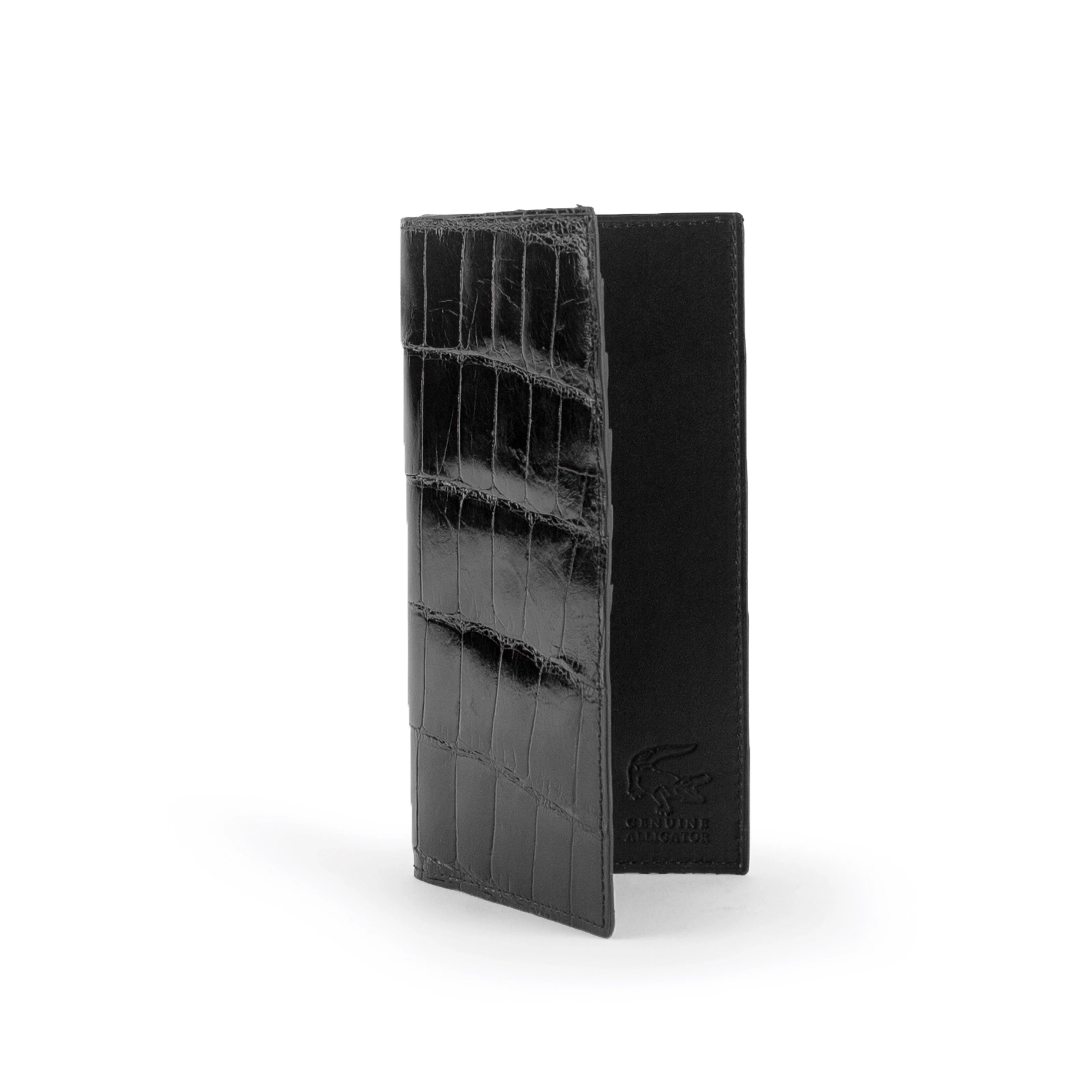 Alligator Checkbook Holder - Black