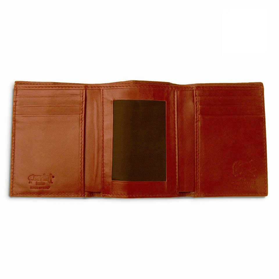 Ferrini Alligator Trifold Wallet in Cognac