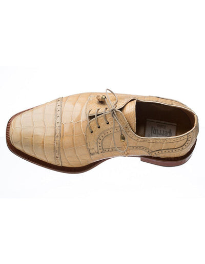Ferrini Alligator Cap Toe Dress Shoes Dune