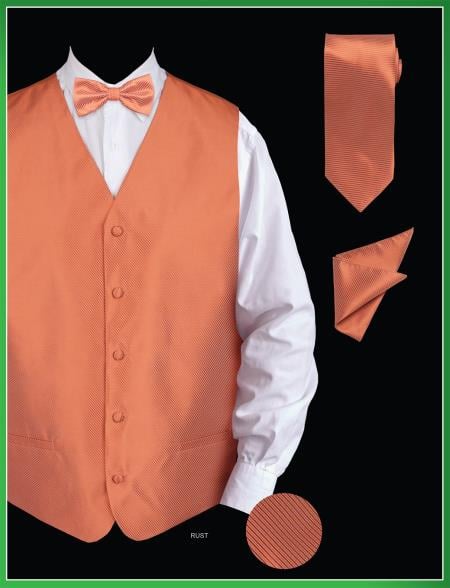 Men's Four-piece Green Vest ~ Waistcoat ~ Waist coat Set Buy 10 of same color Tie For $25 Each - Men's Neck Ties - Mens Dress Tie - Trendy Mens Ties main image 1