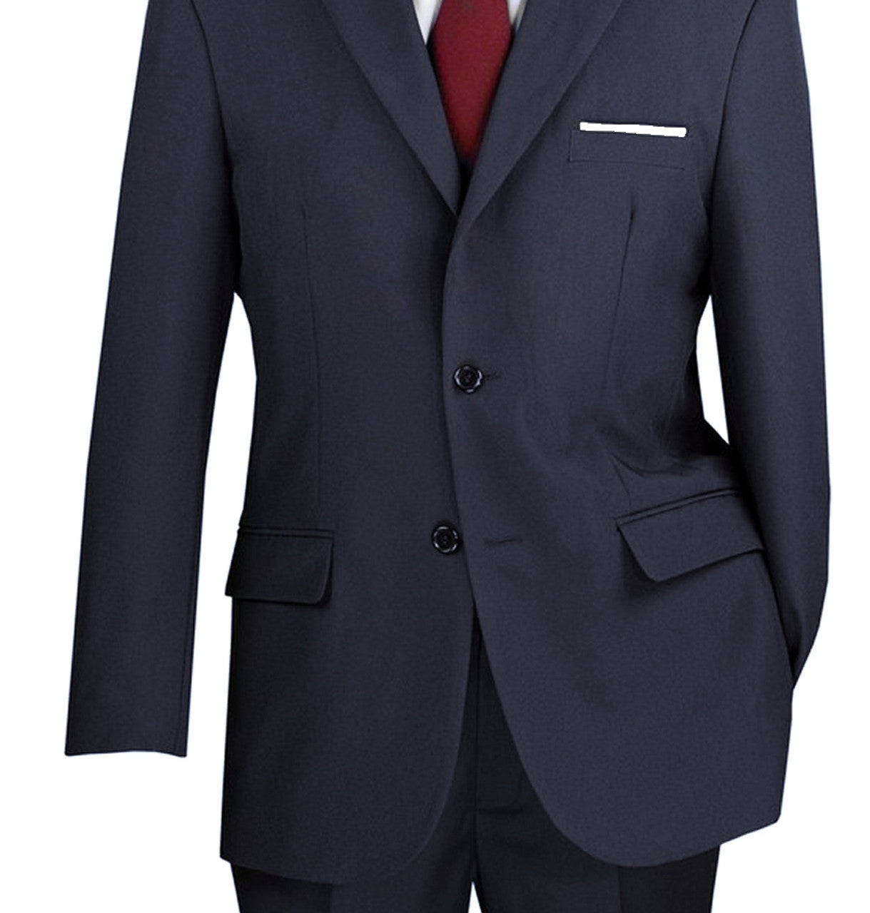 Lucci 2-Button with Flat Front Slacks Budget Suit - Navy